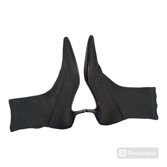 Zara Ribbed Knit Sock Ankle Boots Black EU36 US 5.5 - Picture 9 of 13